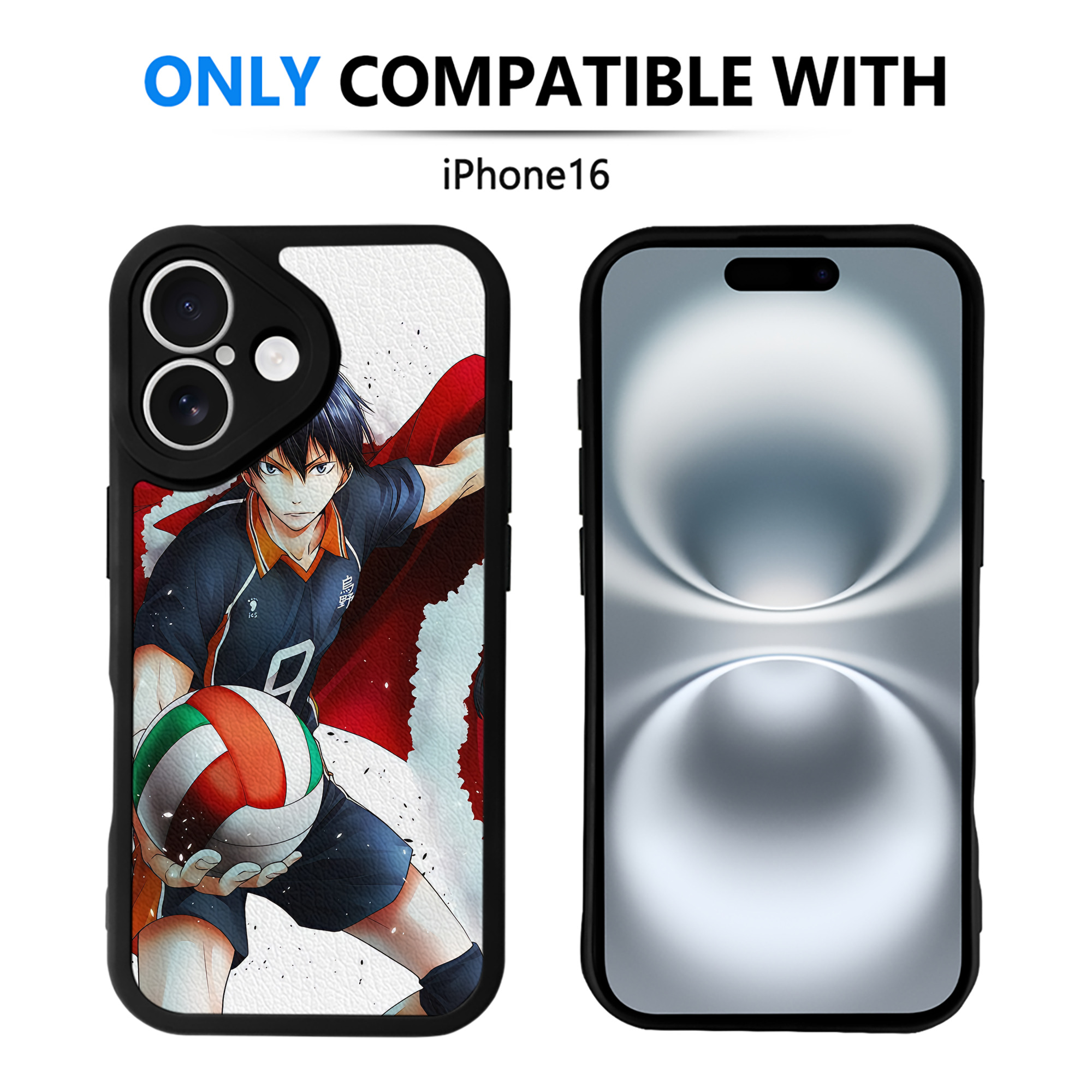 （画像用） ハイキュー!! Haikyu!! 【iPhone 16シリーズ対応】シリコンスマホケース（レザー調） 材質：シリコン